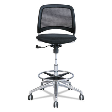 Safco® Reve Mesh Extended-height Chair, Supports Up To 250 Lb, 25" To 35" Seat Height, Black Seat-back, Chrome Base freeshipping - TVN Wholesale